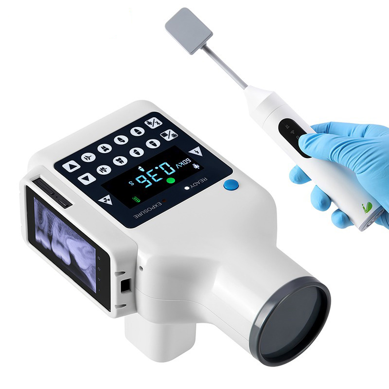 Dental Portable X-Ray Machine(Built-in Screen) + iRay Pluto 0002XW Dental Wireless X-Ray Sensor